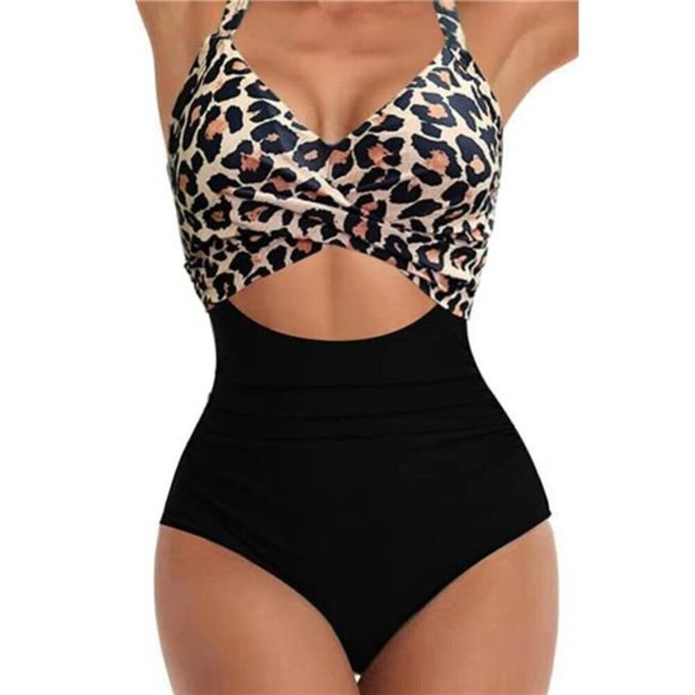 Tied Crisscross Cutout One-Piece Swimwear